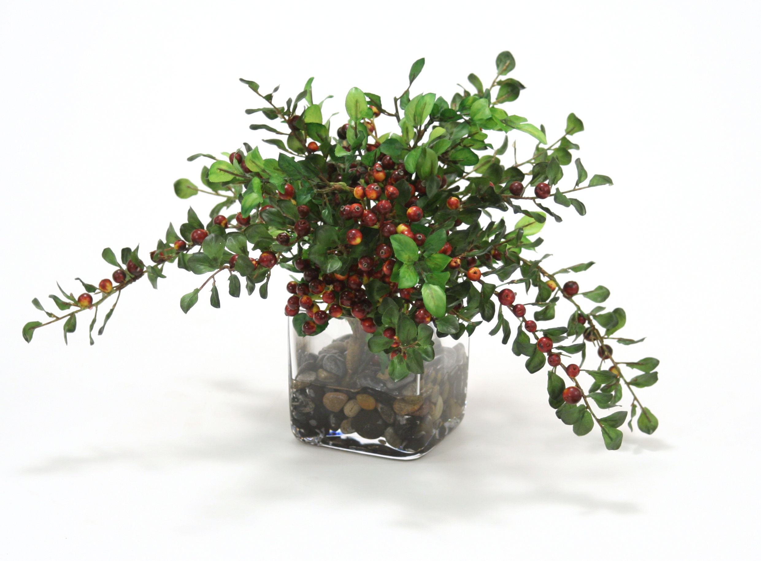 Waterlook ® Faux Burgundy Berries with Silk Foliage in a Glass SquareWaterlook ® Faux Burgundy Berries with Silk Foliage in a Glass Square Waterlook ® Faux Burgundy Berries with Silk Foliage in a Glass SquareWaterlook ® Faux Burgundy Berries with Silk Foliage in a Glass Square