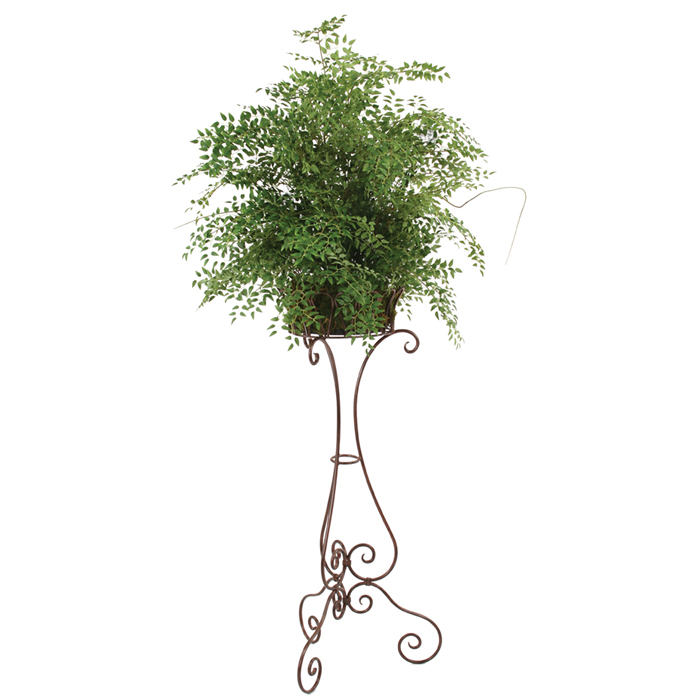 74' Silk Smilax in Rust Bulb Pot with 40' Victorian Rust Black Plant Stand 74' Silk Smilax in Rust Bulb Pot with 40' Victorian Rust Black Plant Stand