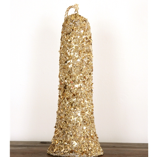 17' Gold Glittered Bell with Thick Rope Cord