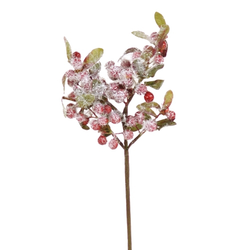 9'L Artificial Berry Pick with Leaves and Snow (Pack of 24; 288/cs)
