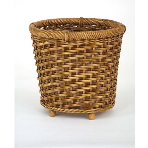 Decorative Footed Stained Finish Oval Basket