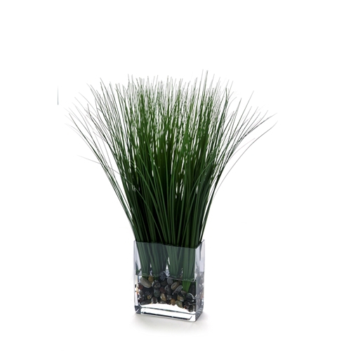 Waterlook ® Silk Varicolored Green Trail Grass in a Glass Rectangle (Pack of 2) Waterlook ® Silk Varicolored Green Trail Grass in a Glass Rectangle (Pack of 2)