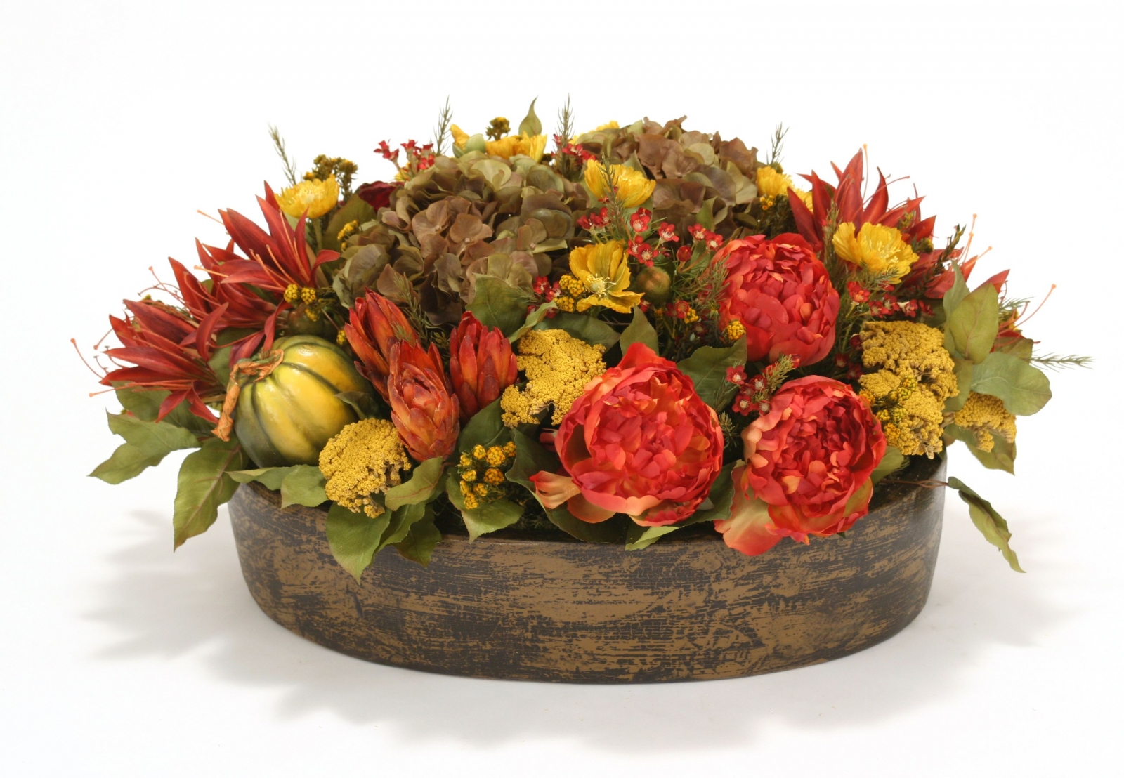 Autumn Meadow Mix in Oval Stone Pot