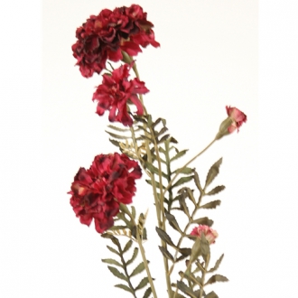 DIY Flower 27'L Burgundy Artificial Marigold Spray x 3 Blooms