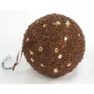 Ornament - 4' Brown Sequin Ball (Pack of 3; 24/cs)