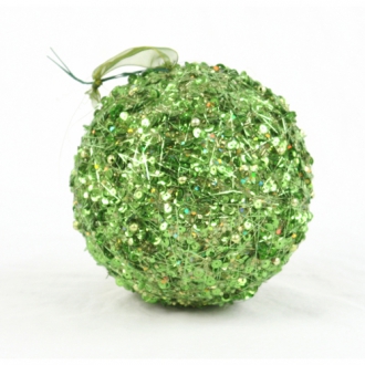 Ornament - 6' Green Sequin Ball (Pack of 2; 24/cs)