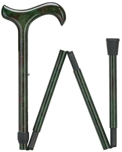 Ladies Carbon Fiber derby folding cane with color matched handle