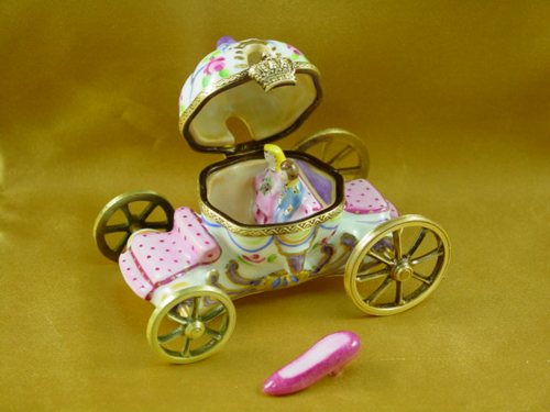 Cinderella carriage with couple and slipper