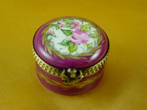 Burgundy round with flowers