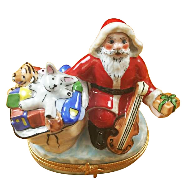 Santa with Gift Bag and Violin