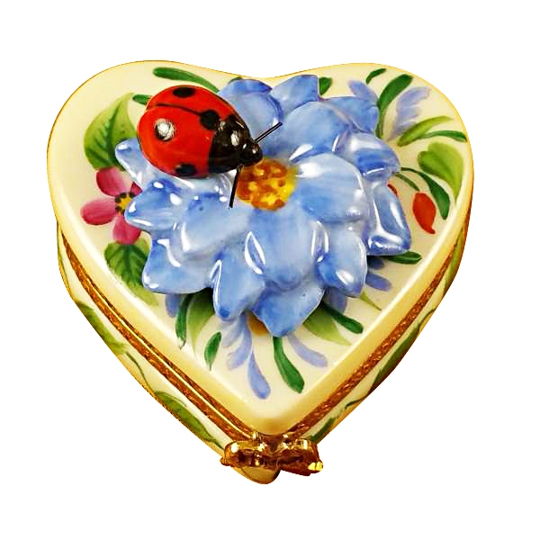 Heart blue flower w/lady bug