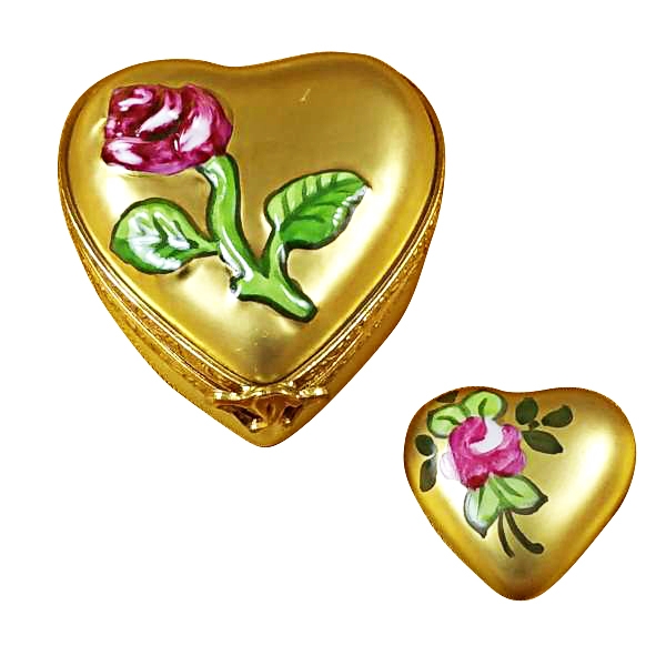 Heart - gold rose