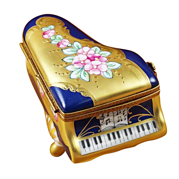 Grand piano roses blue/gold