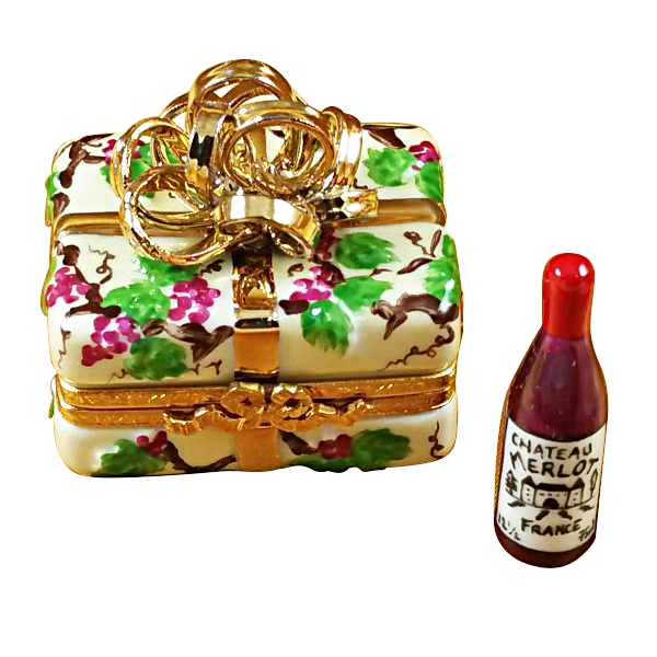Gift box gold ribbon grapevine..