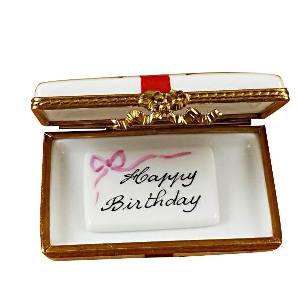 Gift box with red bow - Happy Birthday