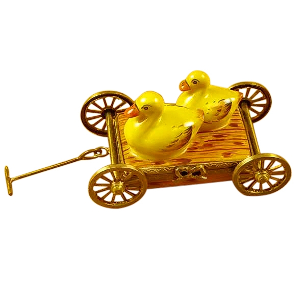 TWO DUCKS ON PULL CART