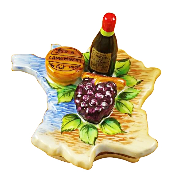 Map of france w/wine/grapes/cheese