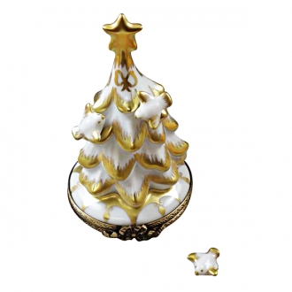 WHITE AND GOLD CHRISTMAS TREE WITH DOVES