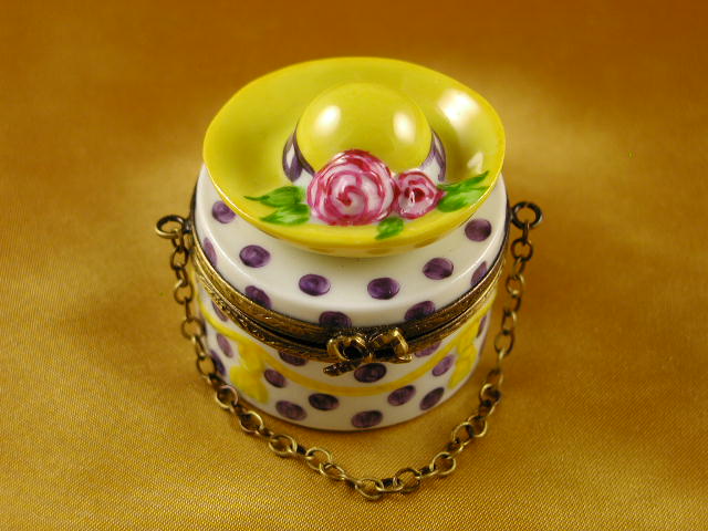 Hat box yellow/purple Hat box yellow/purple