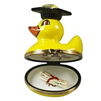 YELLOW DUCK WITH GRADUATION CAP WITH REMOVABLE DIPLOMA
