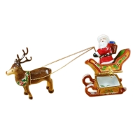 Santa in sleigh w/reindeer