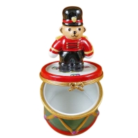 Teddy bear on drum