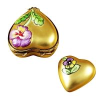 Gold heart w/flower