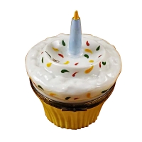 CUPCAKE WITH BLUE CANDLE