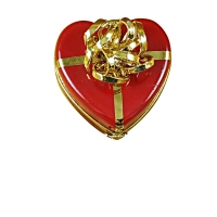 Red heart gold bow w/truffle