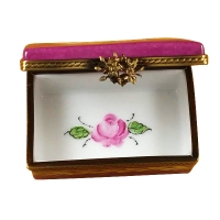 Burgundy rectangle with flowers
