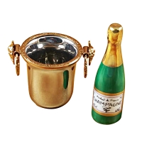 Champagne bottle in silver bucket