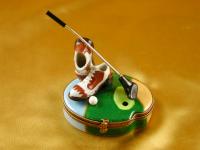 Golf set brown on oval Golf set brown on oval