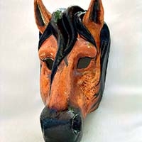 Horse Brown/Black Venetian Mask Horse Brown/Black Venetian Mask