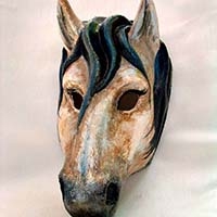 Horse Gray Venetian Mask Horse Gray Venetian Mask