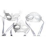 Venetian Mask Set White Lace Venetian Mask Set White Lace