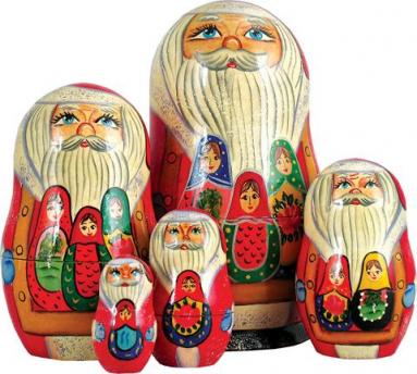 santa russian dolls