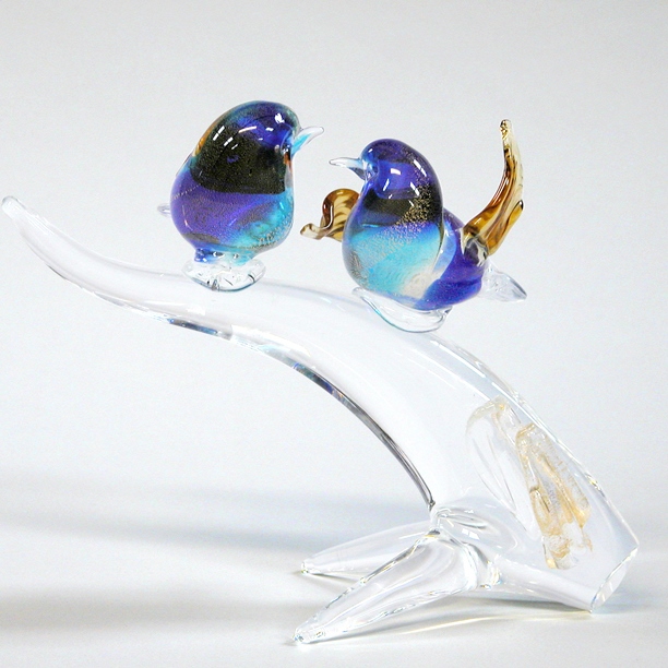Blue Birds Murano Glass