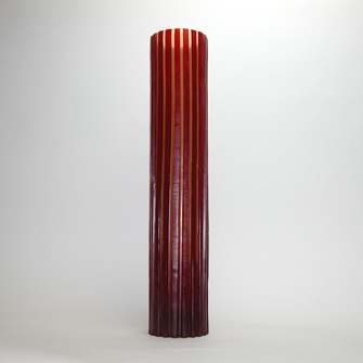 Vase Red/Amber with Sand Cut