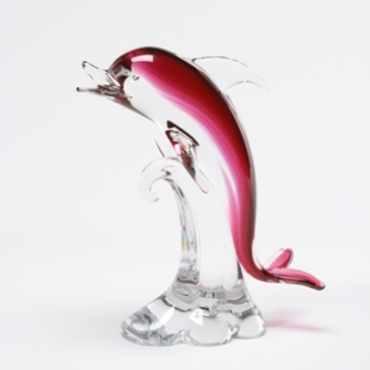 Red crystal Murano Dolphin