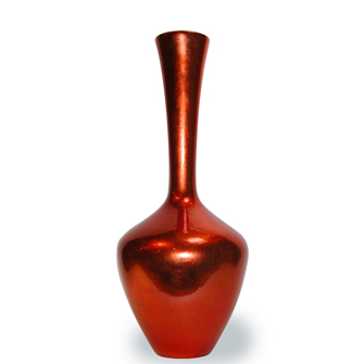 Ceramic Vase Dark Orange Lacquer