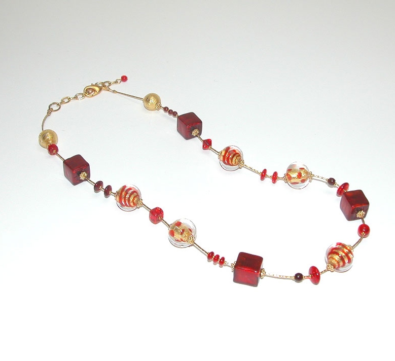 Fantasia Necklace Red/Gold