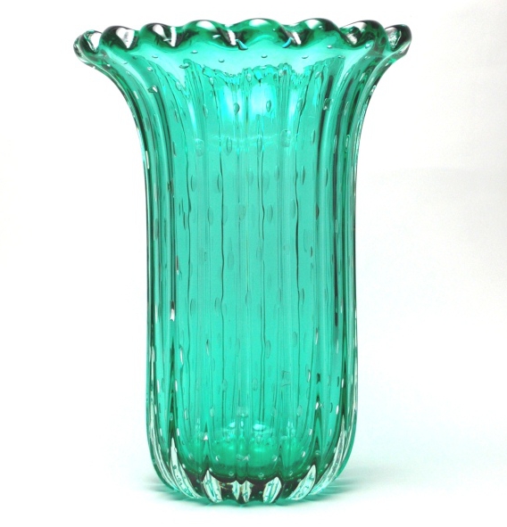 Murano Glass Turquoise Vase