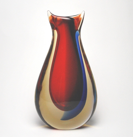 Chromatic murano vase Blue/Ruby/Amber