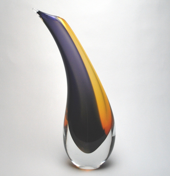 Murano art vase Lavender/Orange