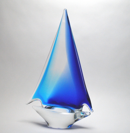 Aqua/Blue Sailboat Medium