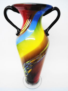Multicolored Vase with two handles