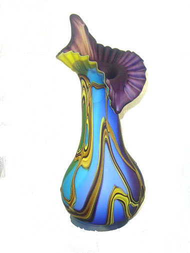 Blue Purple Yellow Vase