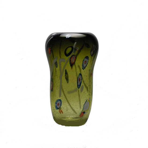 Murrine Olive Green Vase
