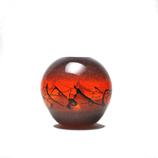 Maribel Orange/Brown Vase
