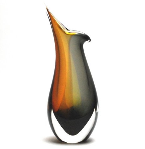 Murano Napoli art vase Smoke/Amber